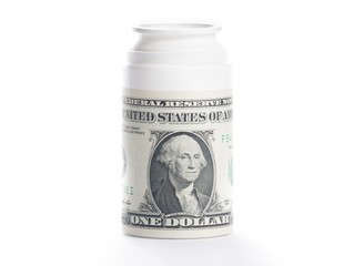 dollar on pills container, cost of medical health care