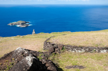 Orongo ruins at Easter island (Chile)
