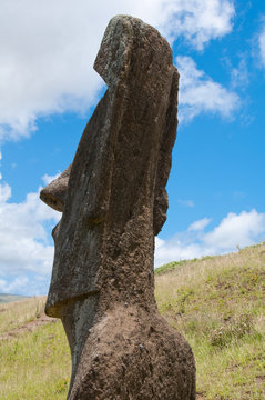 Moai at Rano Raraku volcano, Easter island (Chile)