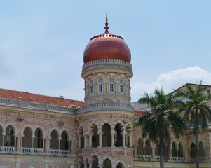 Fototapeta na wymiar The tower of the Sultan Abdul Samad in Kuala Lumpur