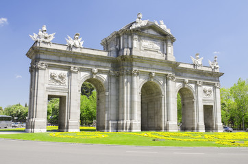 Fototapeta na wymiar Puerta de Alcala, Madrid, Spain. Famous spanish landmark