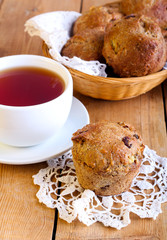 Bran and apple muffins