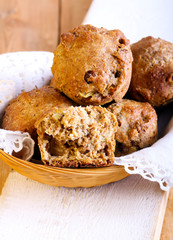 Bran and apple muffins