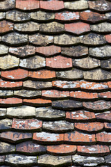 Alte Biberschwanz-Dachpfannen als Textur