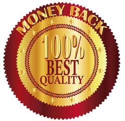 Fototapeta na wymiar Vector gold sign, label 100% BEST QUALITY 