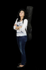 Romantic mature singer with guitar