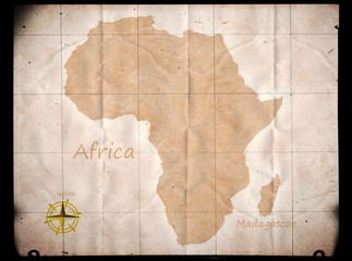 Afryka mapa - obrazy, fototapety, plakaty