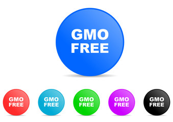 gmo free icon vector set