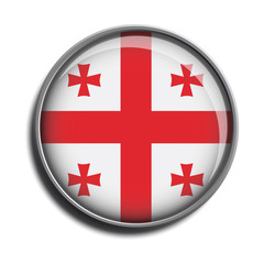 Obraz premium flag icon web button georgia