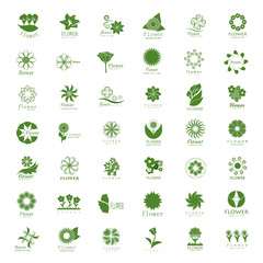 Flower Icons Set - Isolated On White Background