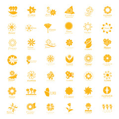 Flower Icons Set - Isolated On White Background