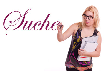 junge Fraum auf Job- Suche
