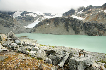 Wadgemont Lake and Armchair Glaciers in Canada