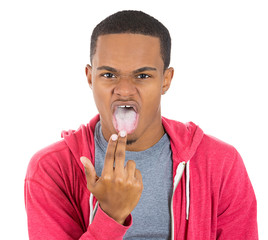 Closeup portrait, unhappy, angry, mad, pissed off man