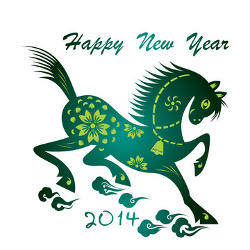 Chinese new year paper-cut, the horse year