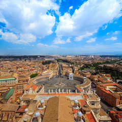 Aerial view of Famous Saint Peter's Square in Vatican