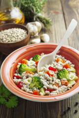 Barley porridge with vegetables