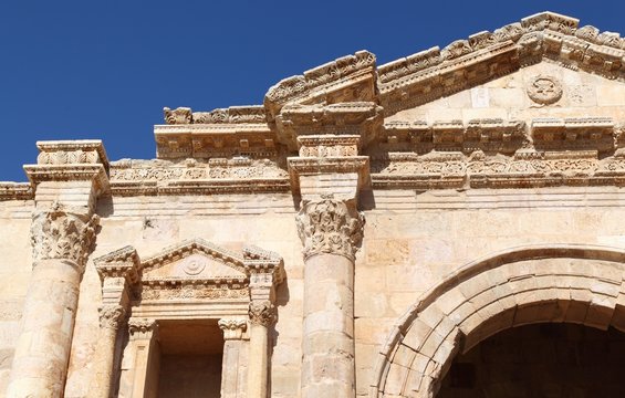 Details of the Arch of Hadrian, Jordan