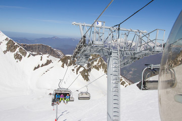 Obraz premium Chairlift on a ski resort