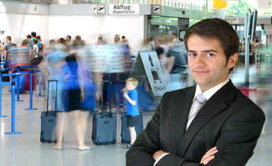 Geschäftsmann am Flughafen