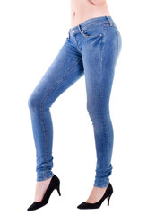 Woman legs in jeans