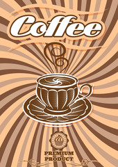 vector label for coffee on sacking