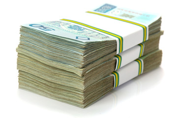 Stack of polish zloty banknotes