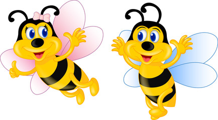 Flying Bee Cartoon