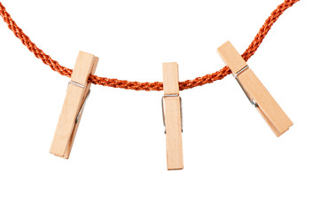 clothespins on rope
