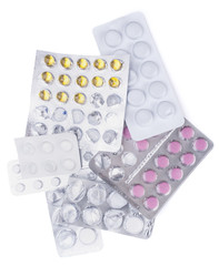 Pile of pills in blister packs