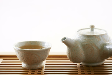 Pottery chinese tea set