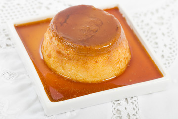 Pudim de Leite - Brazilian flan topped with caramel sauce