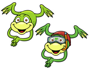 Vector illustration of Cartoon frog