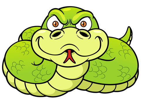 Vector Illustration of Cartoon Snake