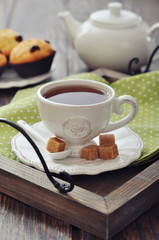Cup of tea and teapot