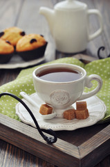 Cup of tea and teapot