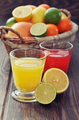 Citrus juice and fruits