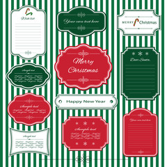 Christmas decorative frame set in vector.