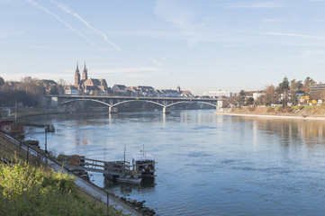 Obraz premium Basler Münster, Altstadt, Basel, Rhein, Schweiz