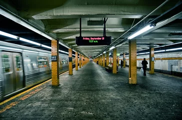 Foto op Plexiglas New York taxi Metro