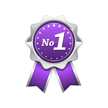 No 1 Violet Seal vector Icon