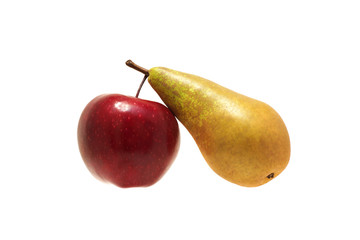 Red apple and pear.