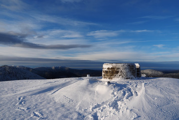 table d'orientation en hiver