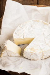 camembert slice closeup