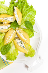 Jumbo Shells pasta staffed with ricotta cheese and spinach