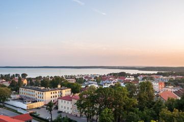 Fototapeta na wymiar Panorama of Gizcyko with Niegocin Lake