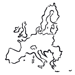 black abstract map of European Union