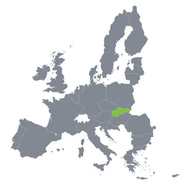 map of European Union with the indication of Slovakia