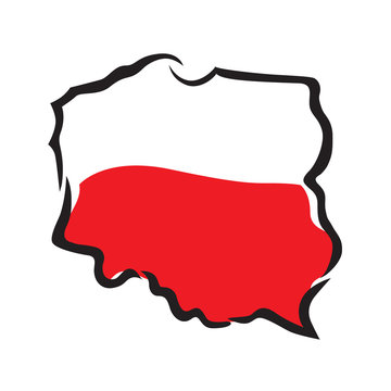 abstract map and flag of Poland