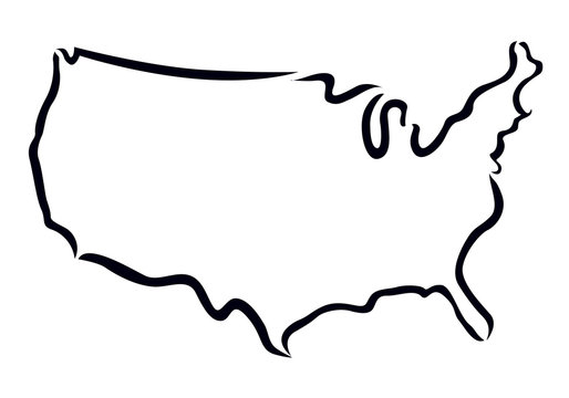 black outline of USA map